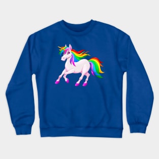 Smiling rainbow unicorn Crewneck Sweatshirt